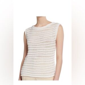 NEW Theory Sughero Open Knit Boatneck Semi-sheer Shell Sweater